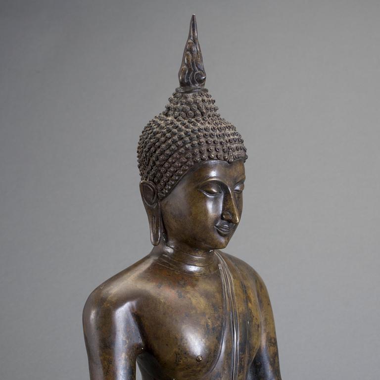 BUDDHAFIGURIN, brons, Thailand, 1900-tal.