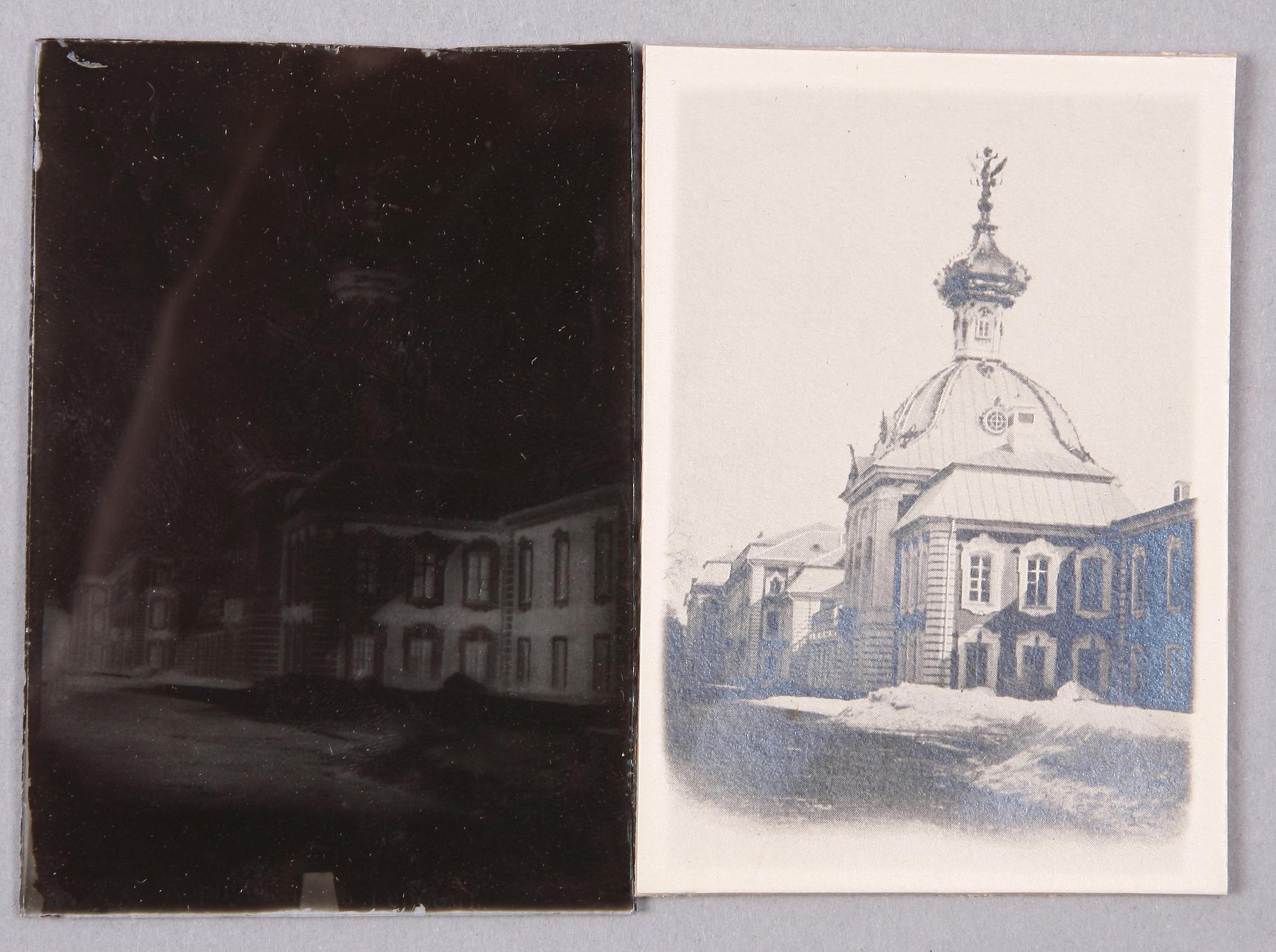 GLASNEGATIV MED FOTOKLICHEER 9 st, flertalet Wladimir Woyeikow, Ryssland, 1800-tal.