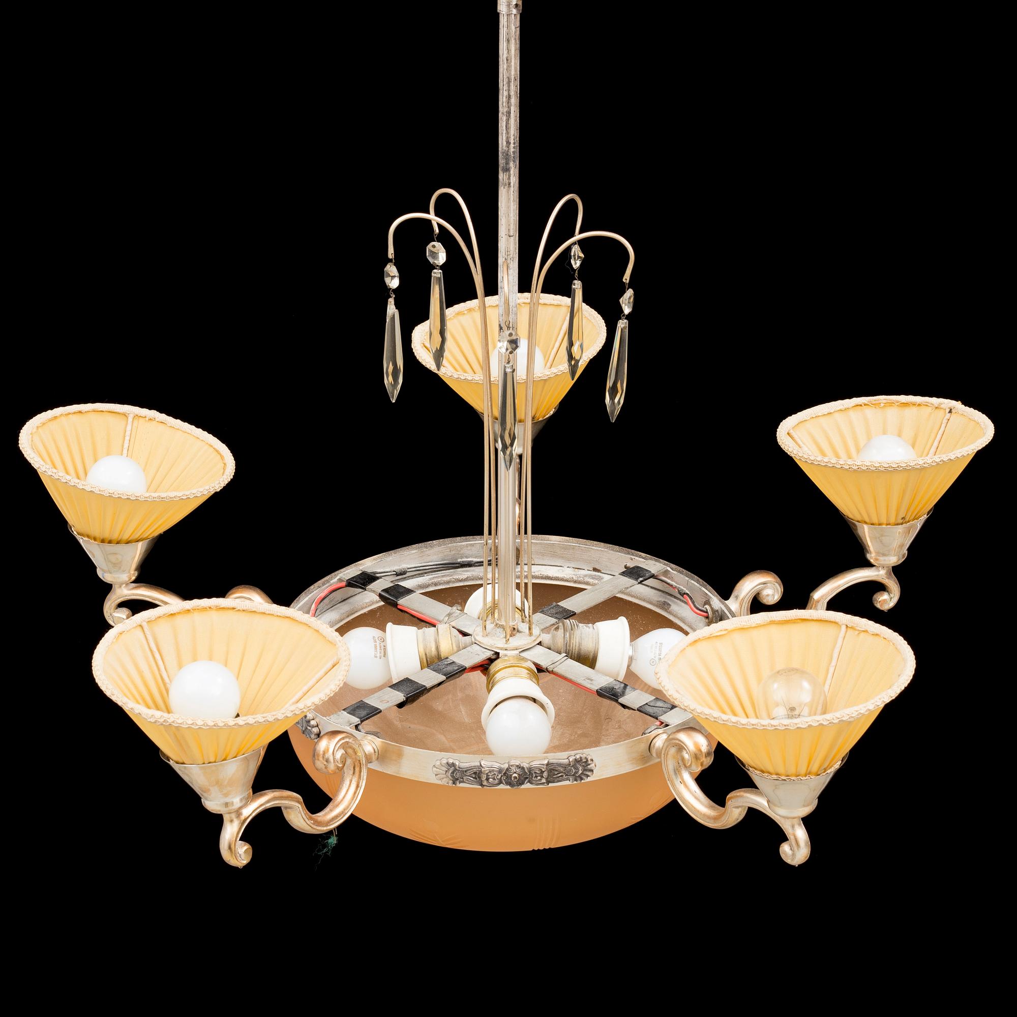 A 1920s/1930s art deco ceiling light.