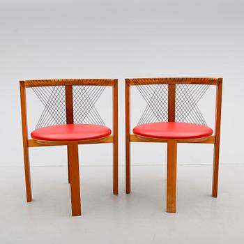 STOLAR, 1 par, "String chair", Niels Jörgen Haugensen, Tranekär, Danmark, 1900-talets slut.