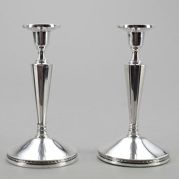 LJUSSTAKAR, ett par, silver, MGAB, 1964.