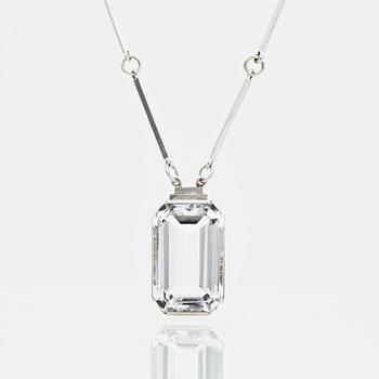 146. Wiwen Nilsson, a sterling and rock crystal necklace with pendant, executed in Lund, Sweden 1947.