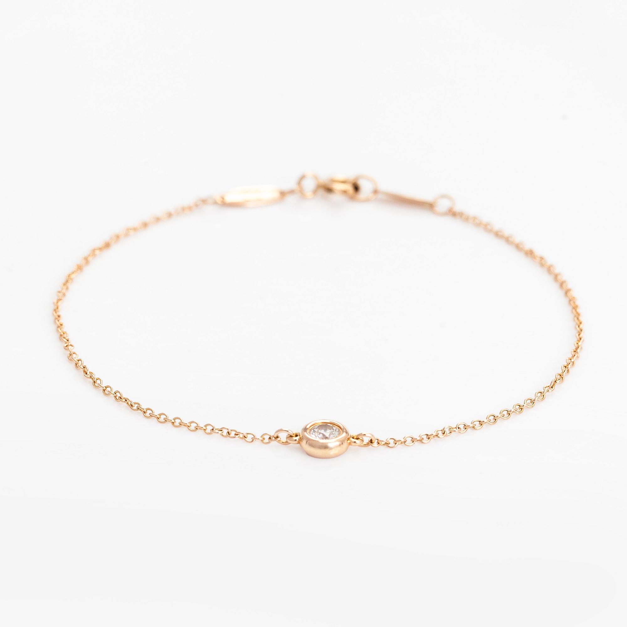 Tiffany & Co, Elsa Peretti, armband, "Diamonds by the Yard", 18K guld med en diamant.