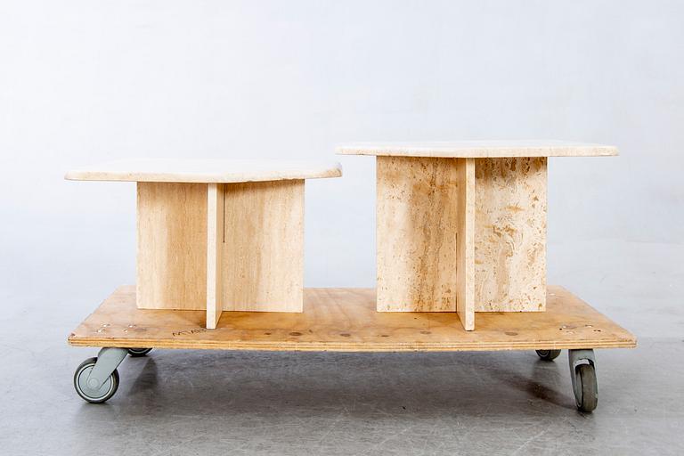 Sidetables, 2 pcs, later part of the 20th century.