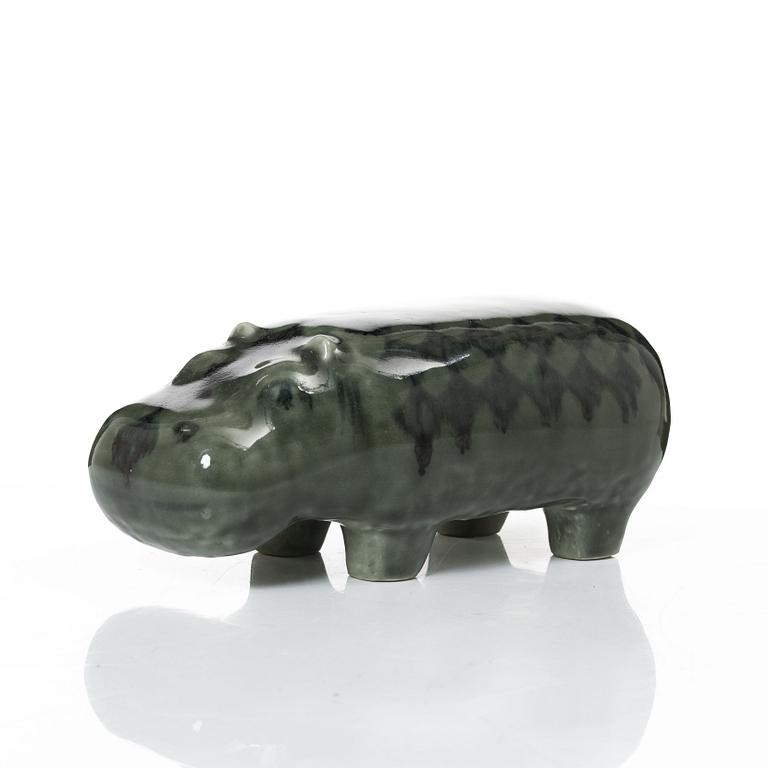 Lisa Larson, figurin, stengods, "Flodhäst" ur serien "Stora zoo", Gustavsberg.