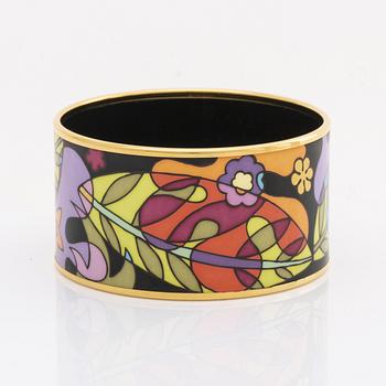 Frey Wille, an 'Ode to Joy of Life Paradise Moonlight' enamel and gilt metal bangle, Austria, c 2012.