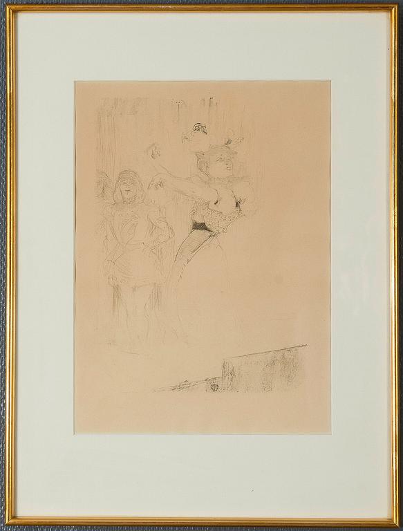 HENRI DE TOULOUSE-LAUTREC, hänen mukaansa, litografia.