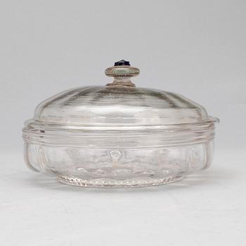 BONBONJÄR, glas, 1700-/1800-tal.