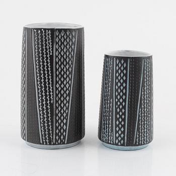 Mari Simmulson, two vases, Upsala-Ekeby.