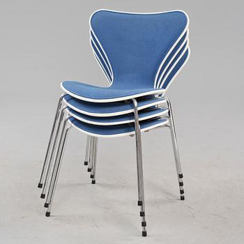 STOLAR, 4 st, "Sjuan", Arne Jacobsen för Fritz Hansen, 1986.