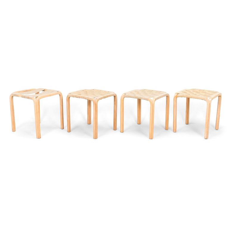Alvar Aalto, a set of four mid-20th century 'Y61' stools for Artek.