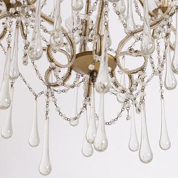 Chandelier, probably Italy, 1960s/70s.
