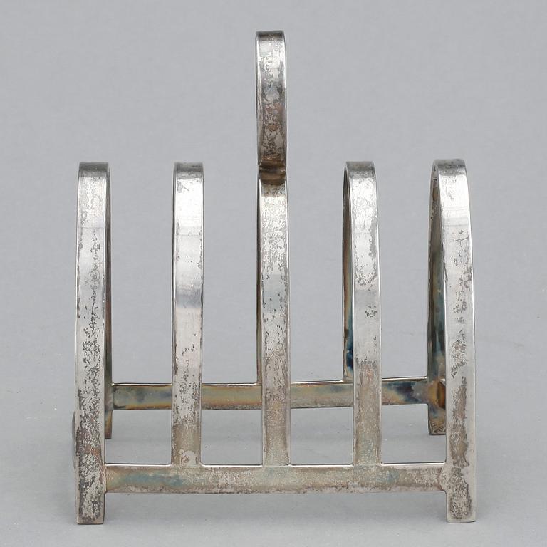 TOASTSTÄLL, silver, Birmingham 1919. Vikt ca 108 gram.