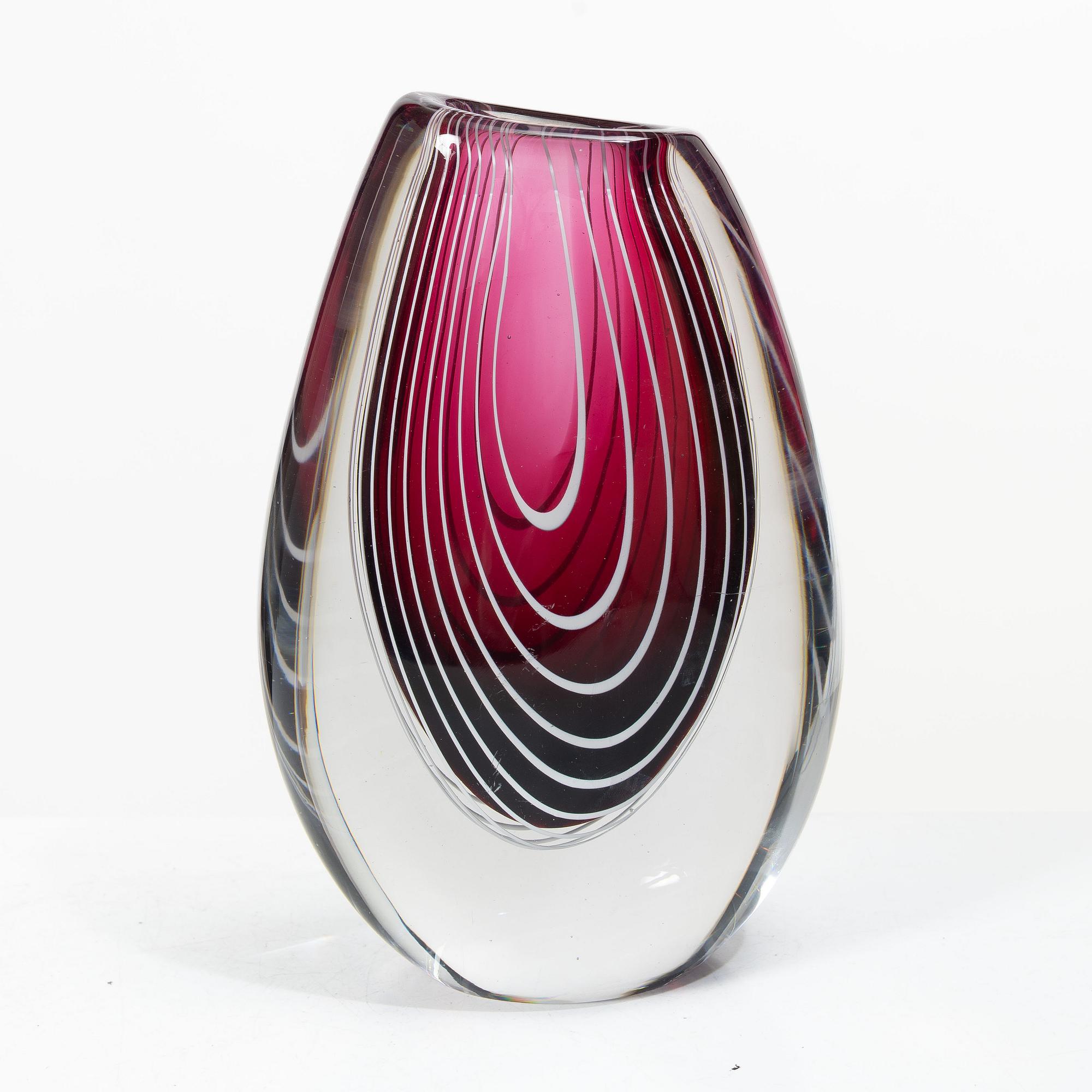 Vicke Lindstrand, vas, glas, Kosta, modell 1114, 1950-tal.