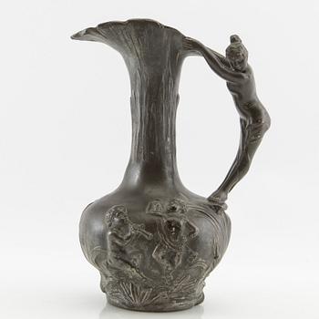 Jean-Maurice Petizon, Vase, Art Nouveau, pewter, France.