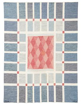 640. RUG. Flat weave. 222 x 165,5 cm. Signed JLH IMV.