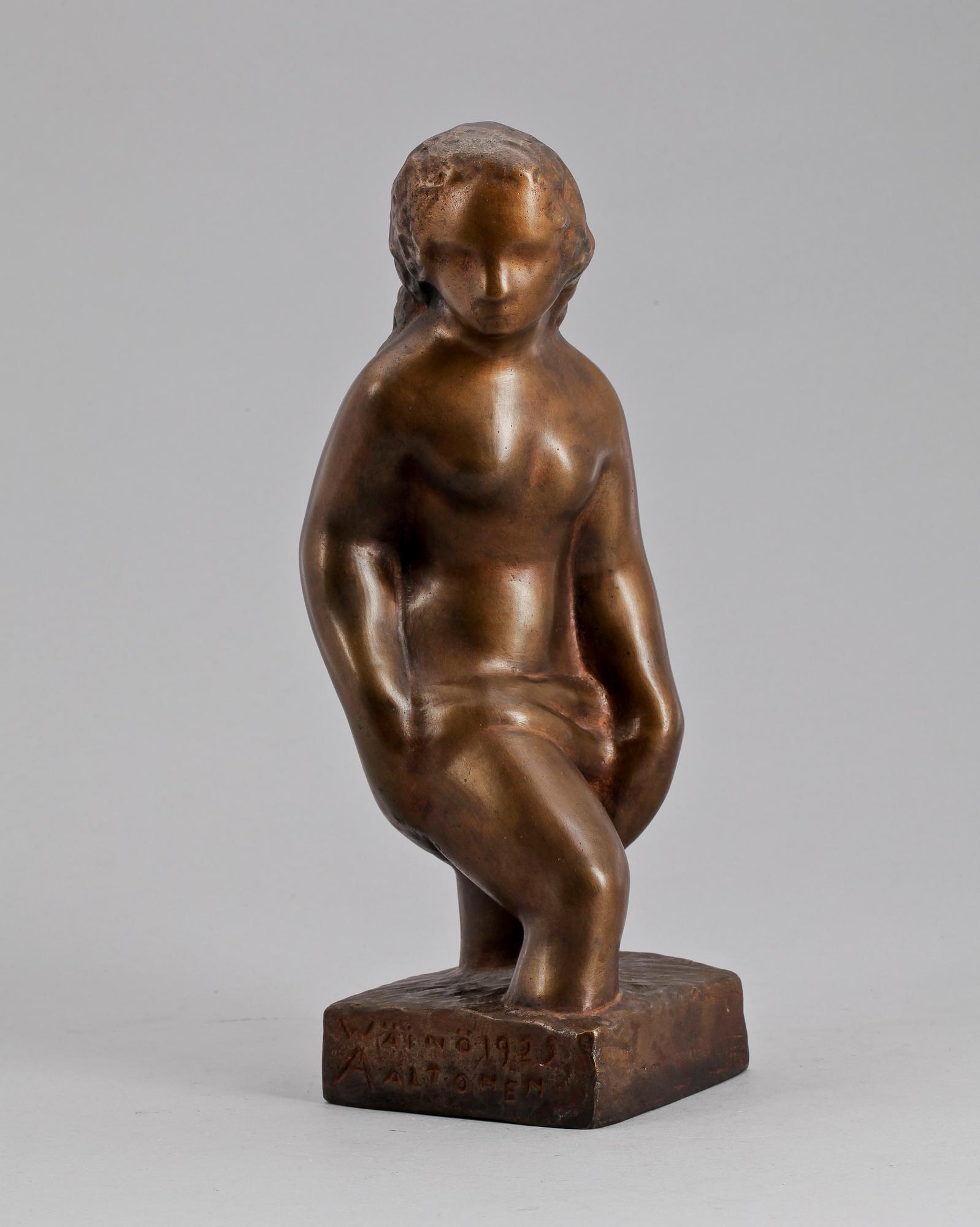 WÄINÖ AALTONEN, skulptur, brons. Sign och dat 1925.