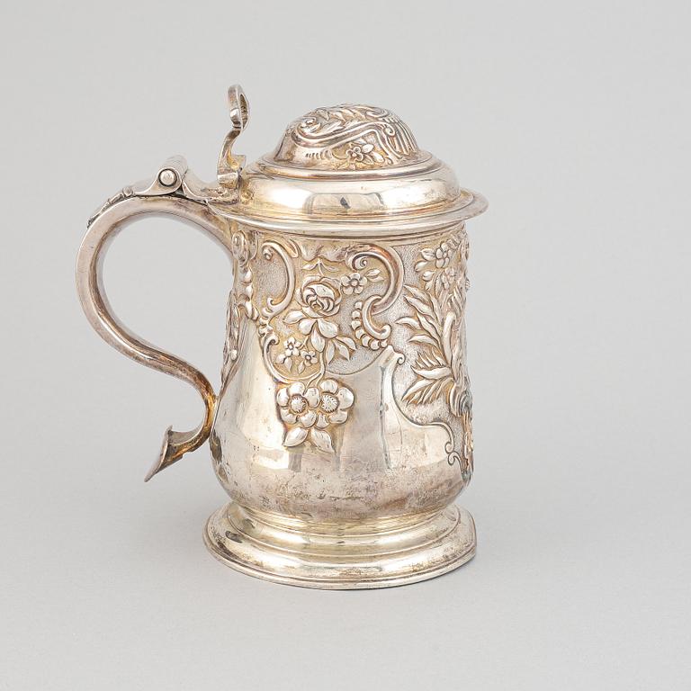 Thomas Mason, dryckeskanna, silver, London 1738.