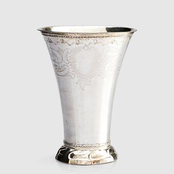 222. A Swedish Gustavian parcel-gilt silver beaker, marks of Daniel Lundström, Stockholm, 1778.