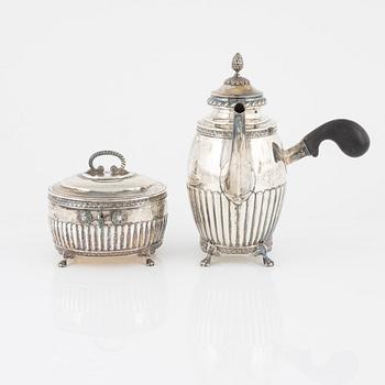 A three-piece silver coffee service, Gustavian style, GAB, Stockholm, 1916.