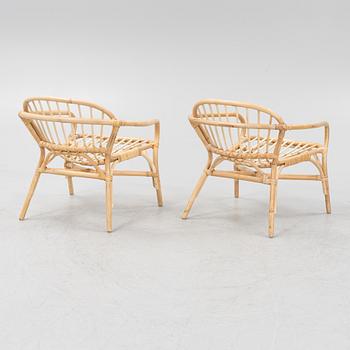 Knut Hagberg & Marianne Hagberg, a pair of 'Albacken' rattan and bamboo easy chairs, IKEA.