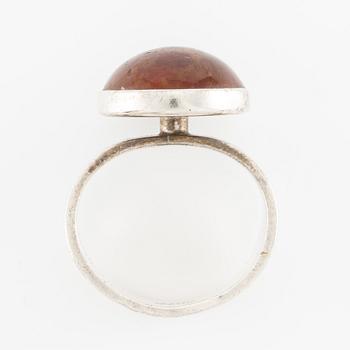 NE From, ring sterlingsilver med bärnsten, Danmark sannolikt 1960-tal.