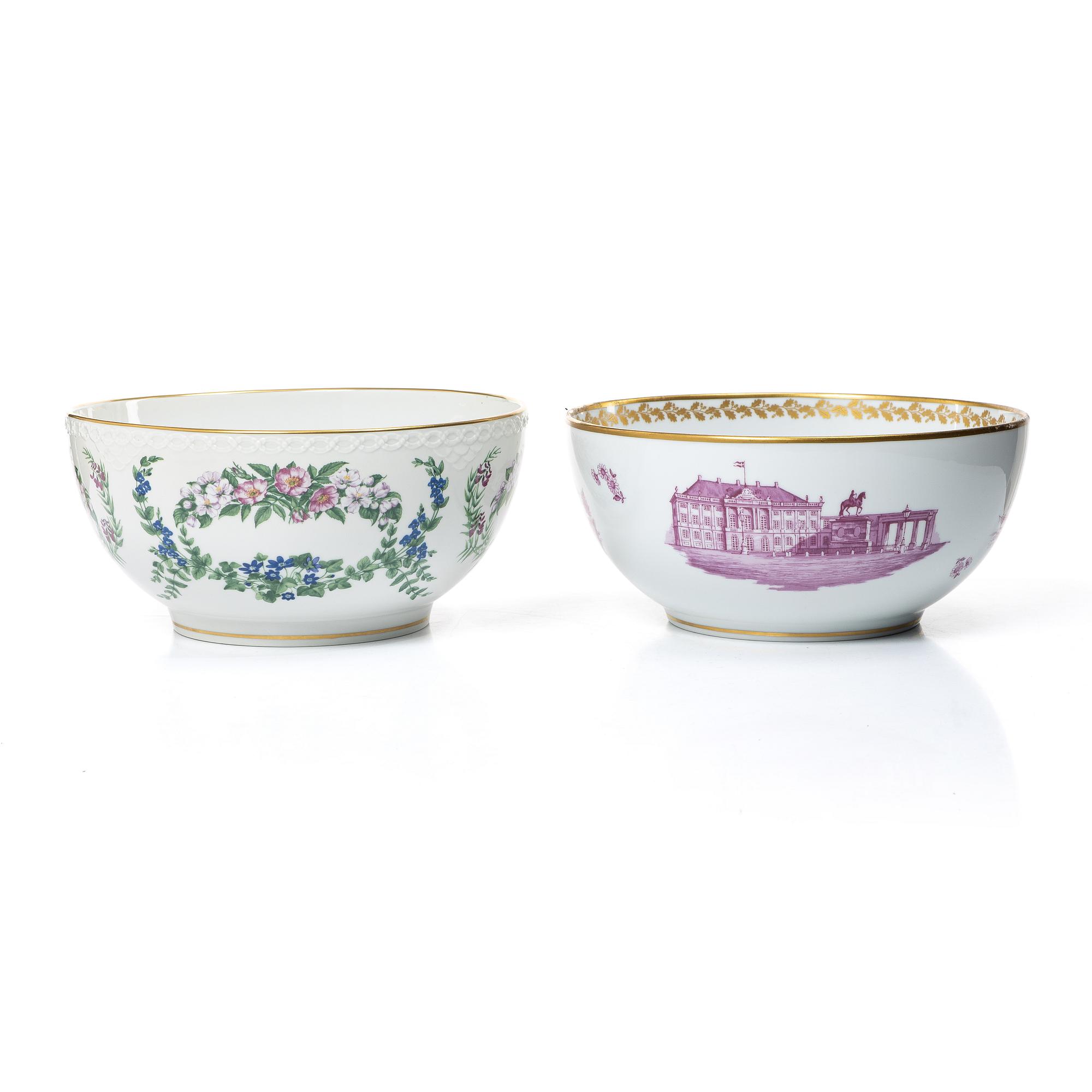 Royal Copenhagen, bålskålar, 2 st, porslin, Danmark.