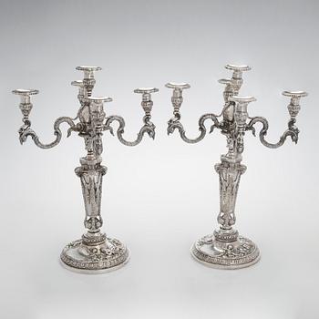 Christian Hammer, kandelabrar, ett par, silver, Stockholm 1854-1863.