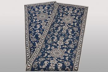 A runner carpet, Nain, part silk, ca 374 x 75 cm.
