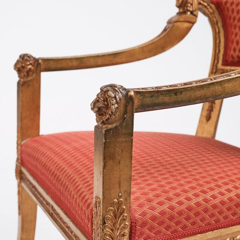 A pair of Swedish chairs in N C Salton's manner,  19th century.