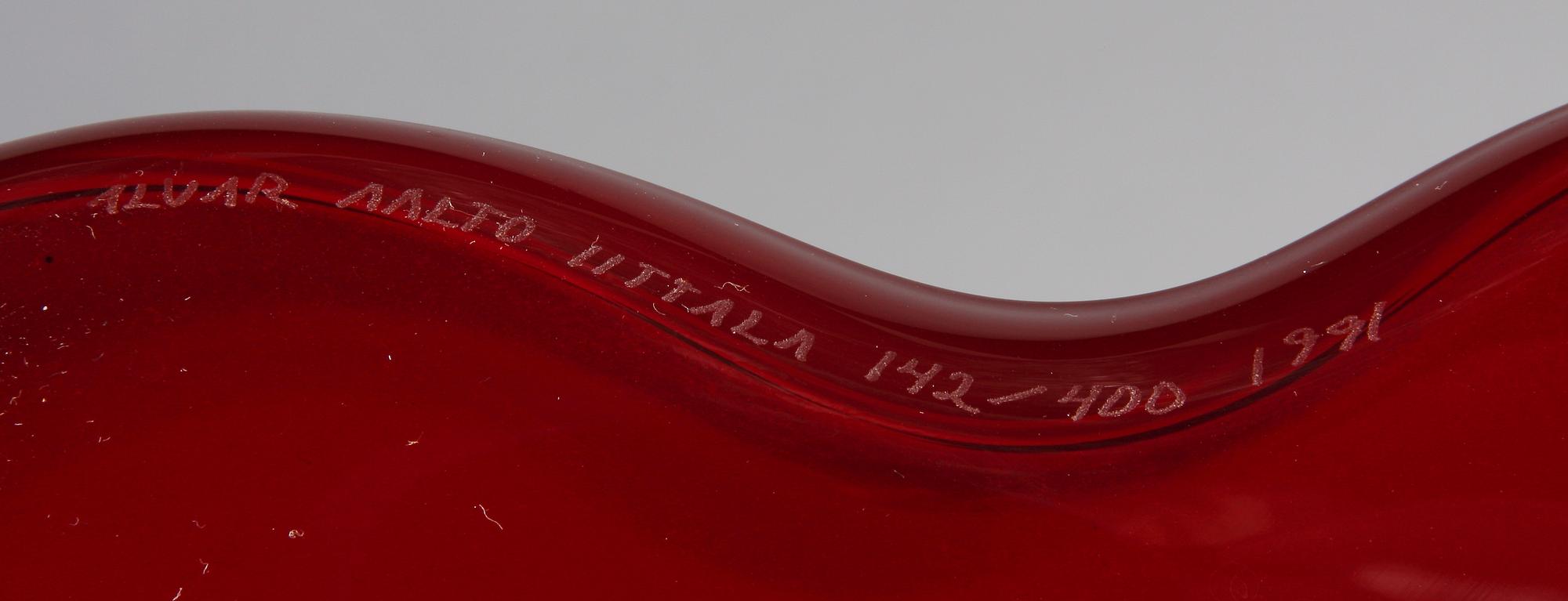 VAS samt LJUSSTAKAR, 3 st, glas, "Savoy", Alvar Aalto, Iittala.