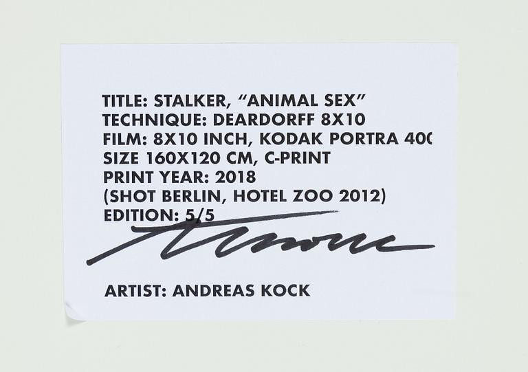 Andreas Kock, Stalker "Animal Sex", 2018.