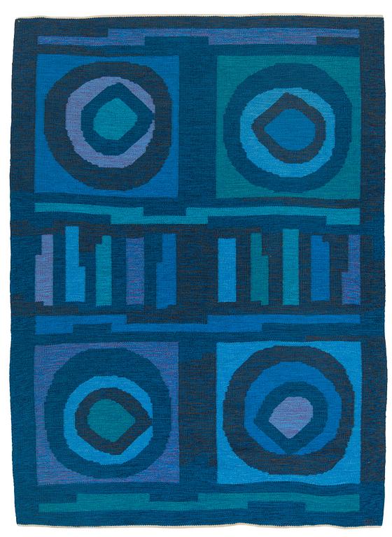 MATTA. Rölakan. 238,5 x 175 cm. Signerad Signerad GBJ samt en vävarsignatur i form av ljusgrön ruta.