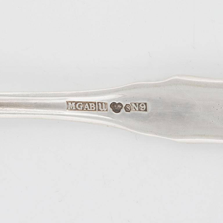 Gafflar 13 st, skedar 10 st, "Uppsala", silver, MGAB, 1900-talets andra hälft.