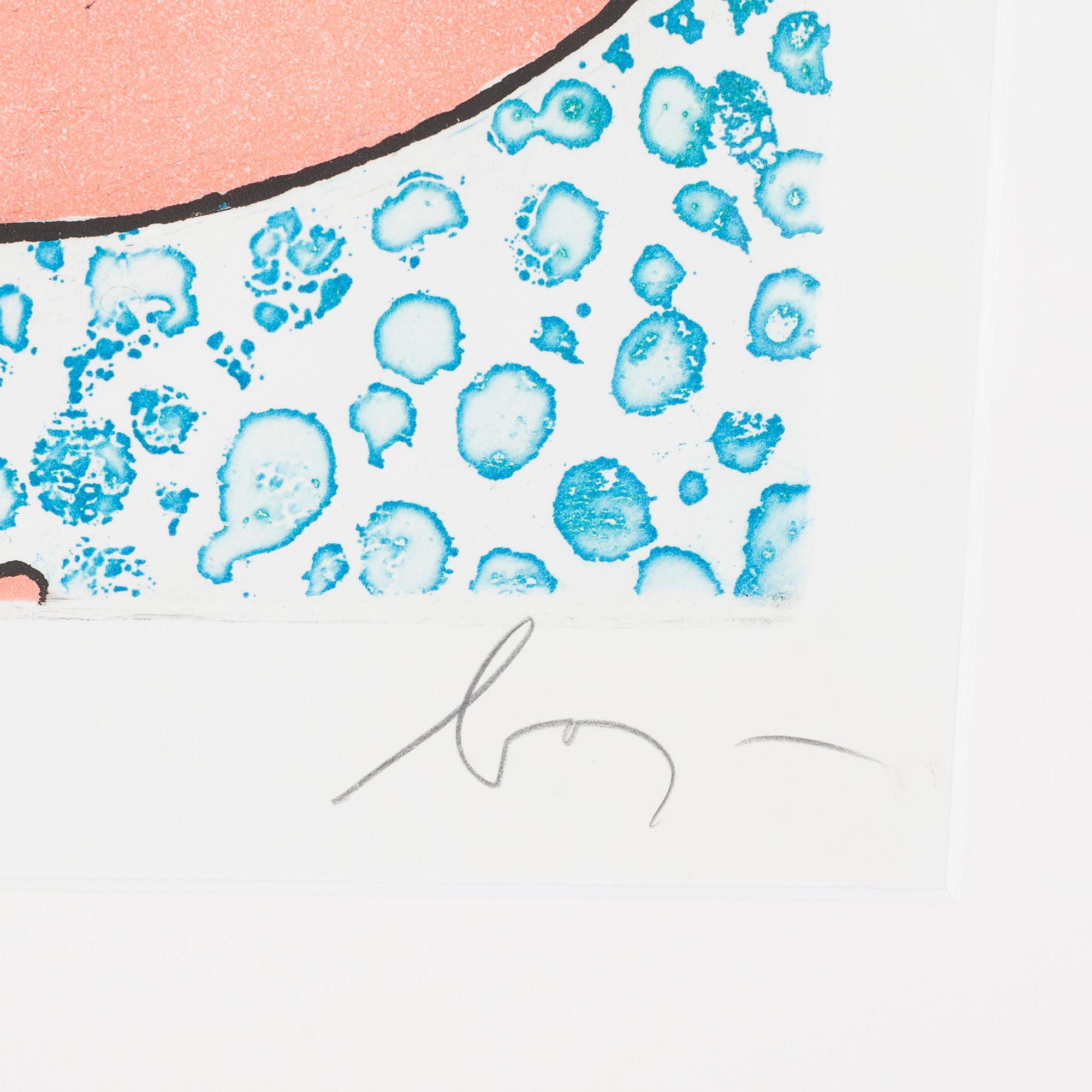 ENRICO BAJ, färgetsning, signerad och numrerad 12/75.