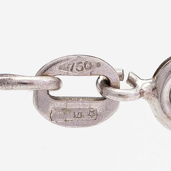 Halsband, 18K vitguld, akvamarin ca 13.27 ct och diamanter ca 0.12 ct totalt. Med certifikat.