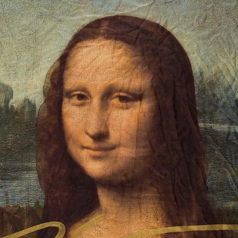 LOUIS VUITTON, sjal "Da Vinci Mona-Lisa" ur Master Collection av Jeff Koons 2017.
