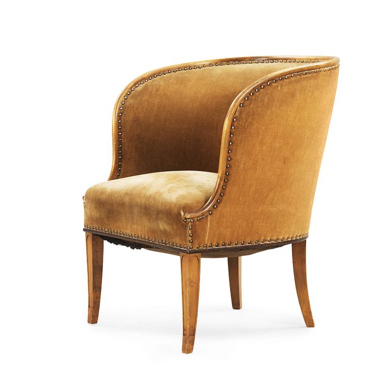 A Swedish Grace elm armchair, 'Bellman', attributed to Axel Einar Hjorth, Nordiska Kompaniet 1930.