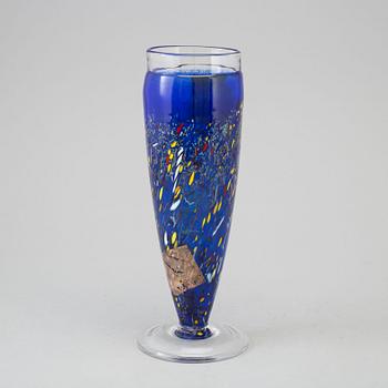 a glass vase for Kosta Boda Artist Collection, signed.