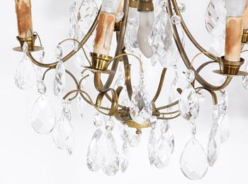 LJUSKRONA. Rokokostil. 5 ljusarmar, h 77.