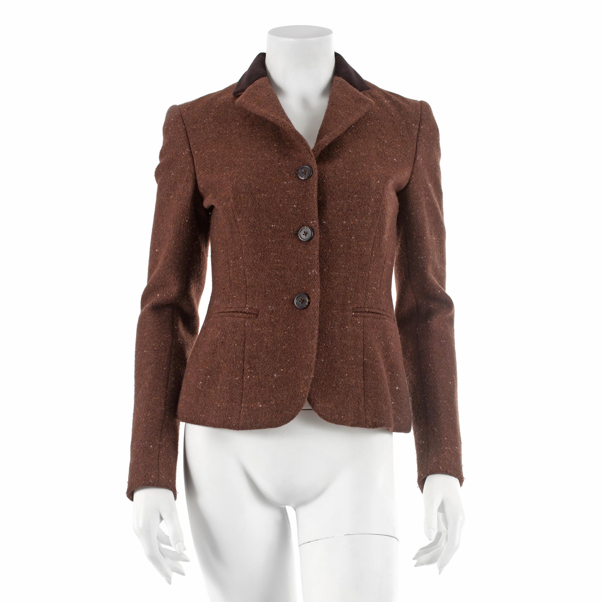 RALPH LAUREN, a brown wool- and cashmere blend jacket, size US 4.