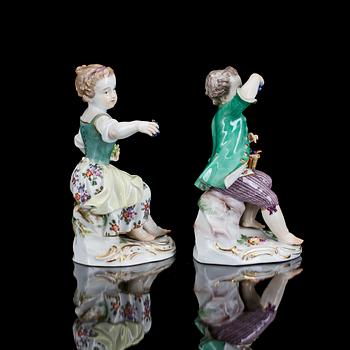 FIGURINER, ett par, porslin, Meissen, 1924-1934.