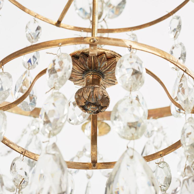 A Louis XVI late 18th century six-light chandlier.