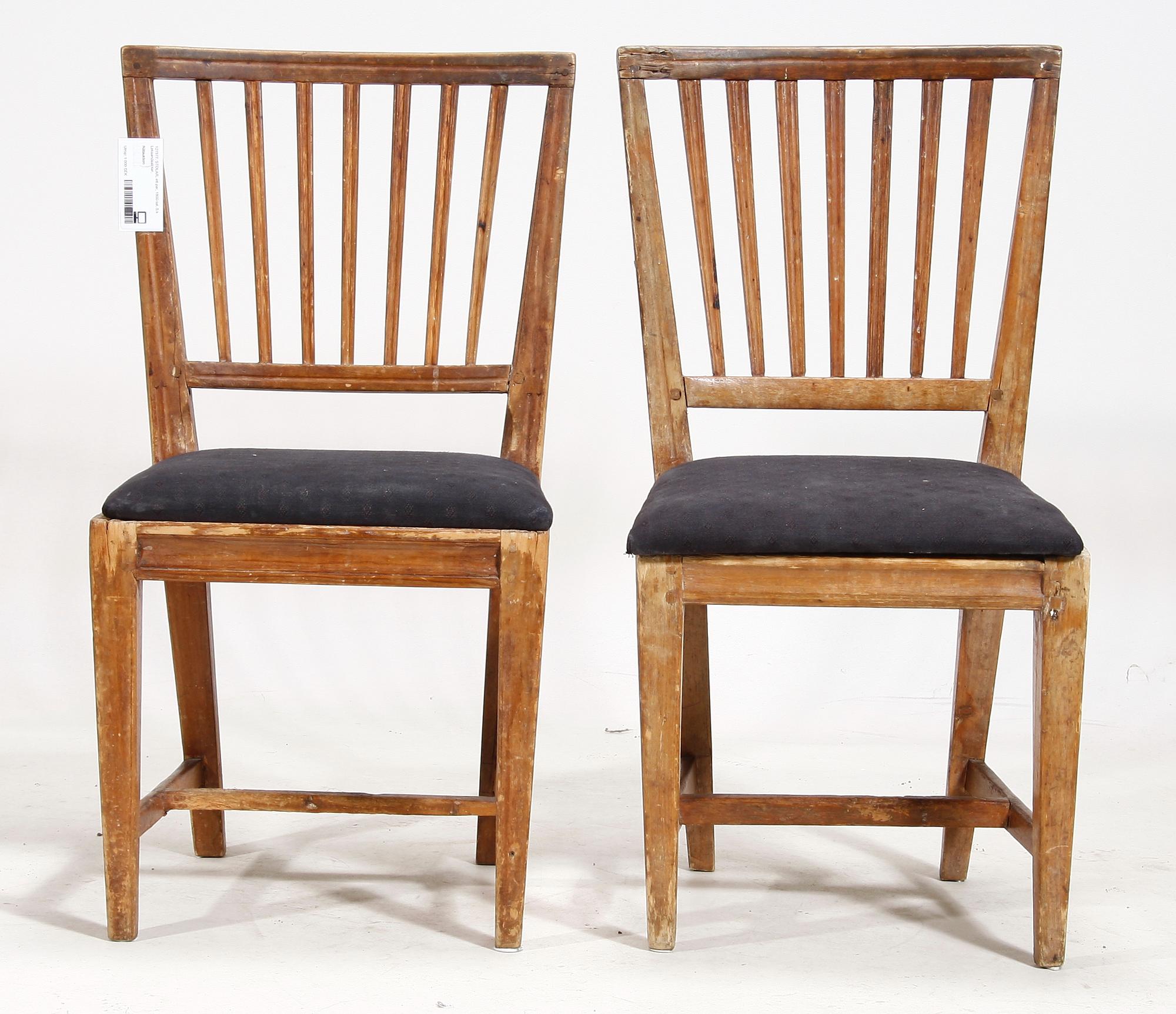 STOLAR, ett par, 1800-tal. Sk Leksandsstolar.