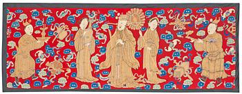 224. ANTIQUE CHINESE EMBROIDERY. 67 x 175 cm.