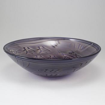 JAN-ERIK RITZMAN, a unique glass bowl, Transjö, Sweden 1986.