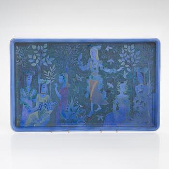 Birger Kaipiainen, a stoneware tray , signed Birger Kaipiainen Arabia 1941.