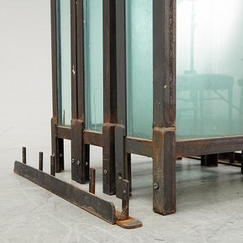 Karin Lind, steel and glass, 3 parts, executed in 2001, inique.