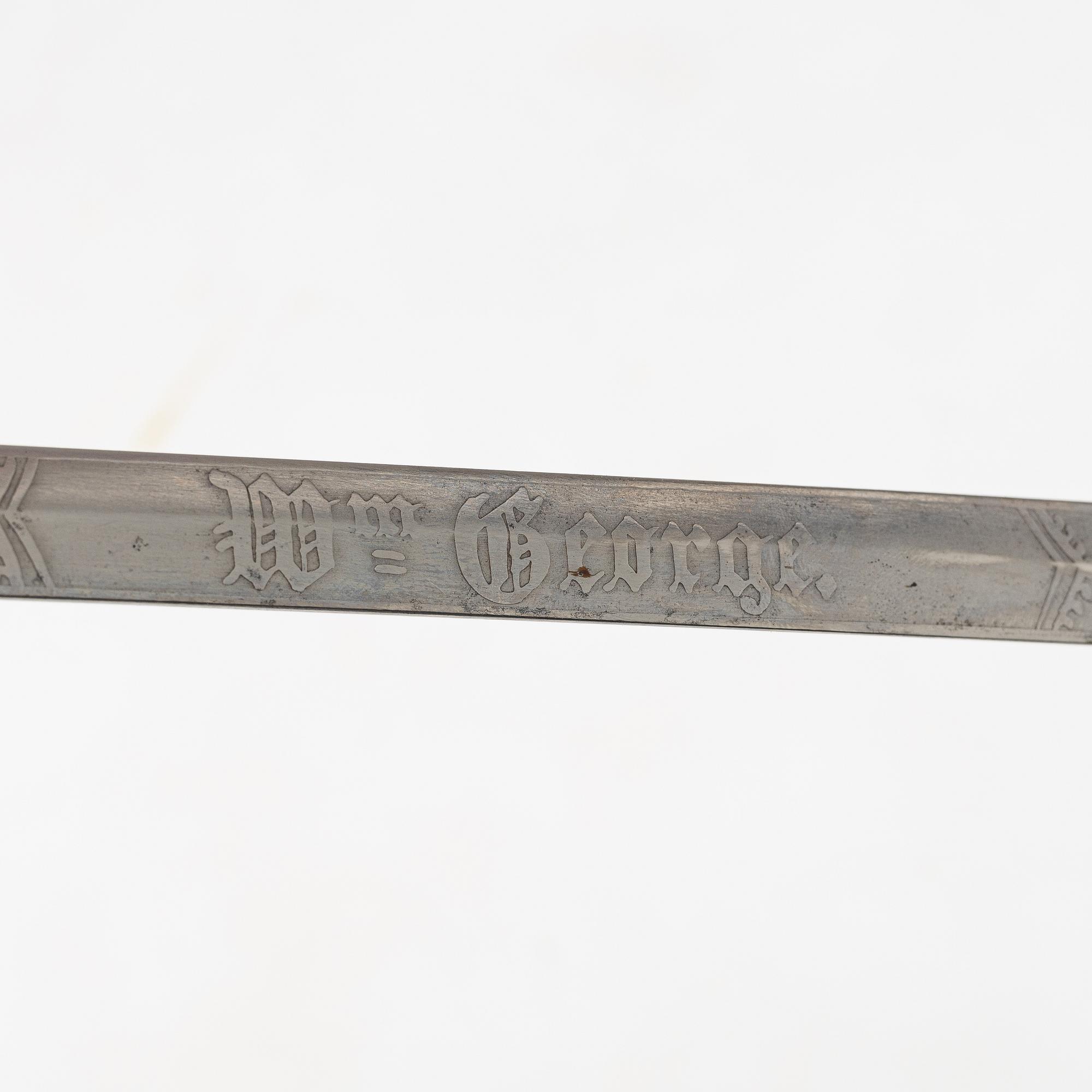 An American officer's sword, 18th/19th century.