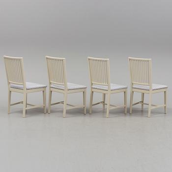 STOLAR, fyra stycken, gustaviansk stil, Leksand modell, 1900-talets slut.